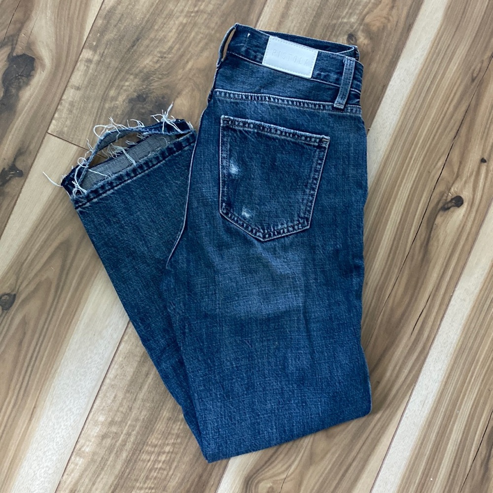 Pistola baggy jeans, dark denim, distressed